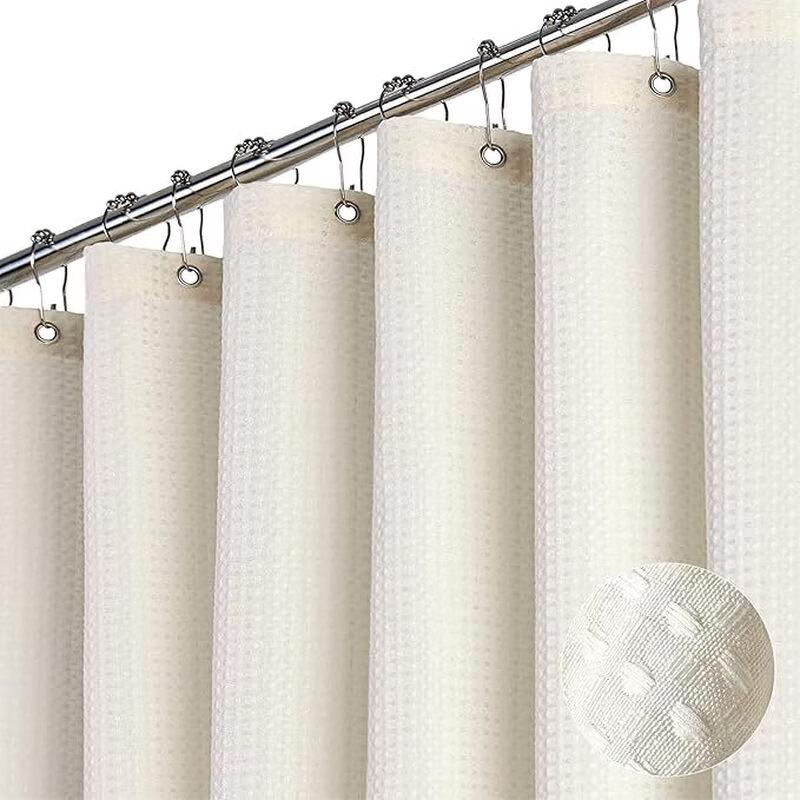 Waffle Weave Waterproof Shower Curtain