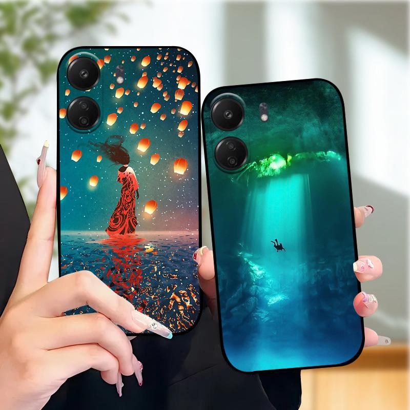 Funda Animal de Moda Para Xiaomi Redmi 13C Fundas 13 C 4G 5G Silicona Suave TPU Funda de Teléfono Cubierta Para Redmi 13R Coque Protectora