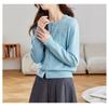 Damen Herbst Winter Neu Spitze Blume Pailletten Perlen Rundhals Strickjacke Oberbekleidung Pullover Mantel Top