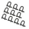HFS (R) Stainless Steel Shackles, 10-Piece Set, 160kg Load Capacity, D-Shaped Shackles, 5mm Hook (M5, 10 Pieces)
