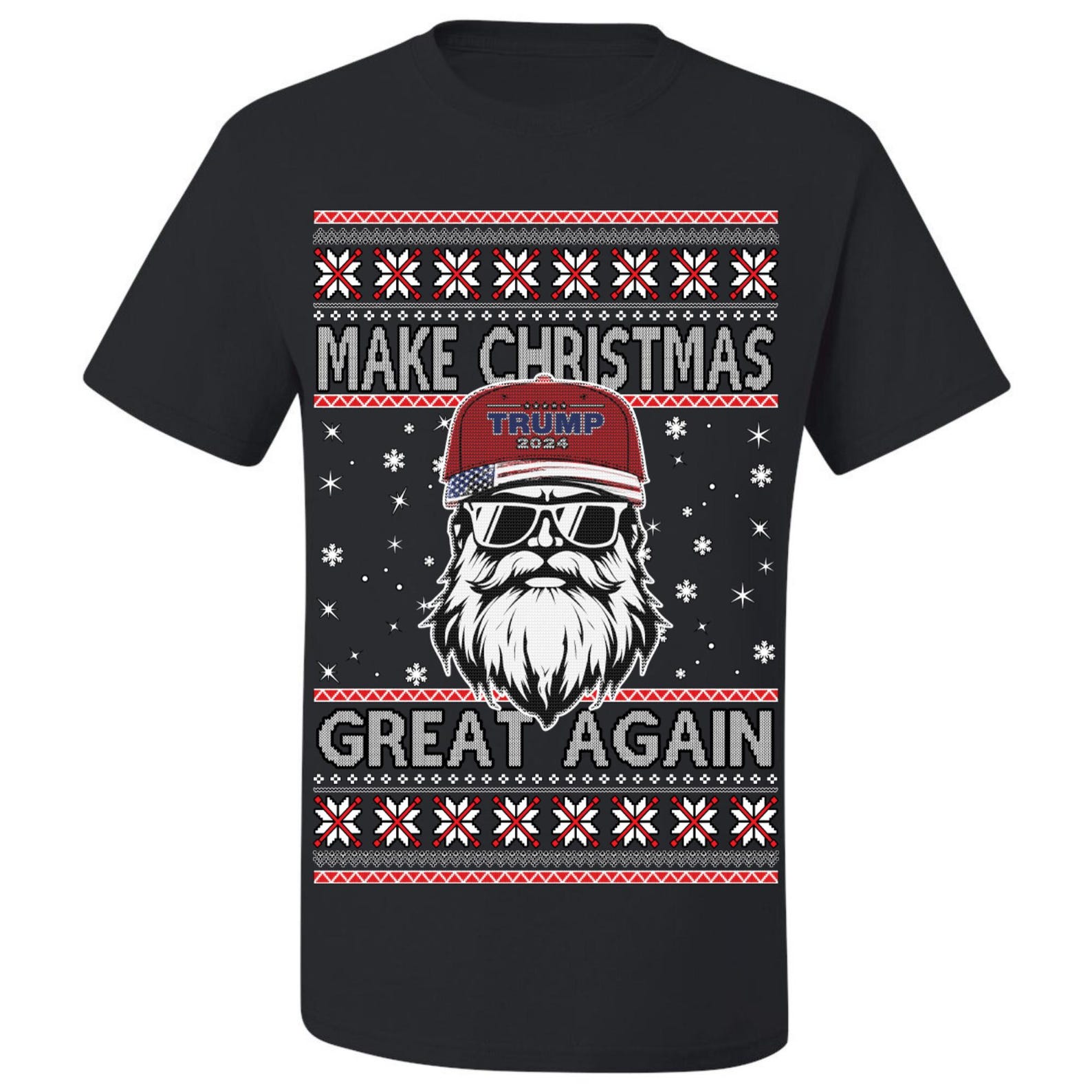 Ugly Christmas T-Shirt Donald Trump Make Christmas Great Again Tee Shirt 3XL