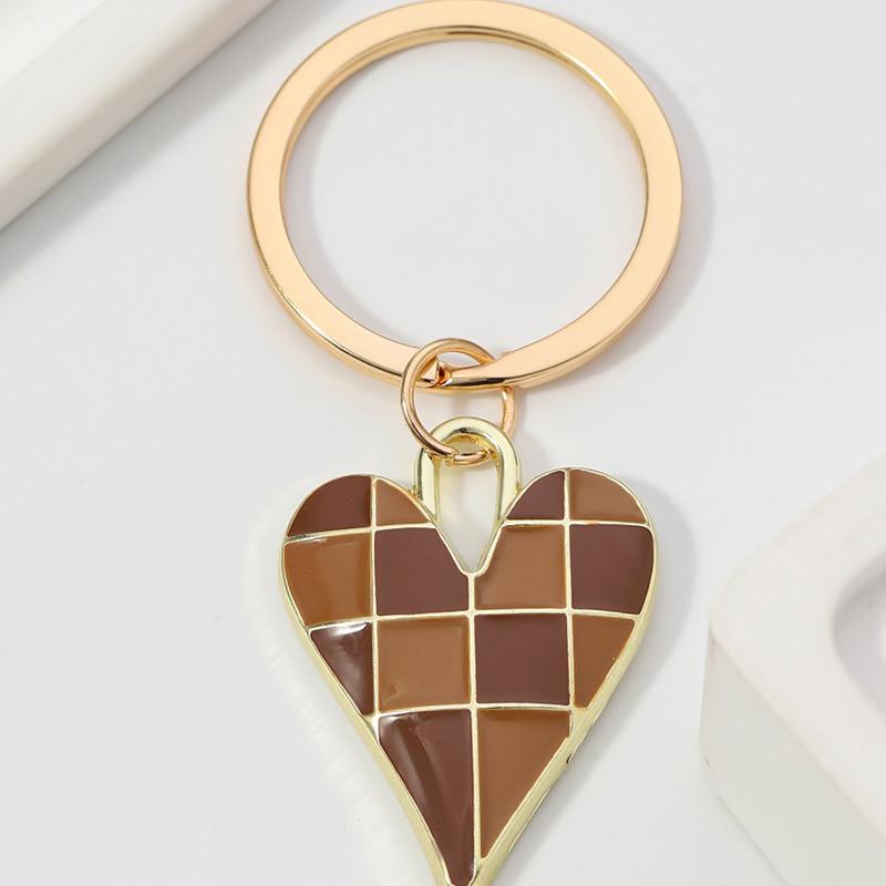 Cute Enamel Keychain Colorful Heart Key Ring Love Key Chains For Women Men Handbag Accessories Car Key DIY Handmade Zircon Gift