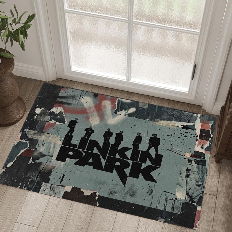 Linkin Park Design Crystal Velvet Carpet Cozy Non?Slip Printed Rug For Bedroom Living Room Entrance
