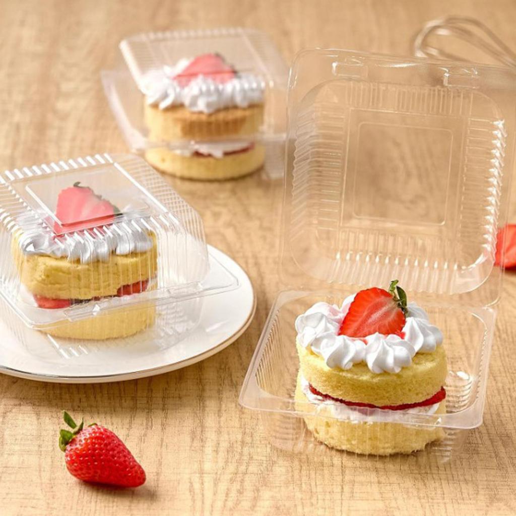 50 or 100 Pack Clear Plastic Containers with - Disposable Takeout Boxes for Strawberry