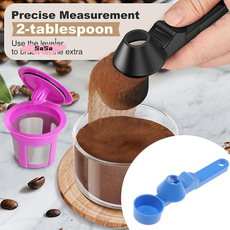 1Pcs Coffee Scoop With Funnel For Reusable K-cup Coffee Pot 2 Tablespoon Capacity Coffee Measuring Spoon Kitchen Accessories