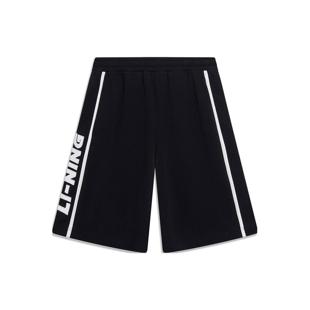 Li-Ning SS23 Logo Embroidered Patchwork Casual Shorts Unisex Bottoms Black AKST601-2