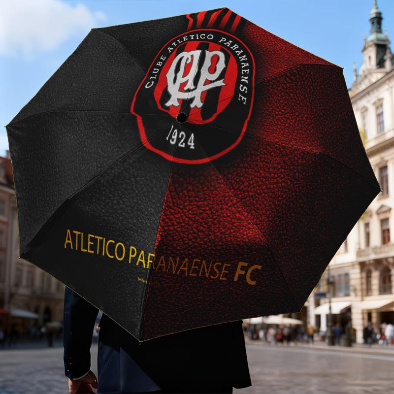 Atletico Paranaense Crest Automatic Folding Umbrella - 8-Rib Travel Umbrella with Auto Open/Close & Portable Gifts for holidays or birthdays