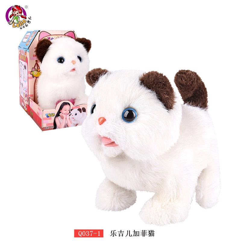 

Le Jier Electric Cat Simulation Персидский кот Гарфилд Кот ходит и зовет питомца Плюшевая игрушка Маппет-девочка белый/чёрный