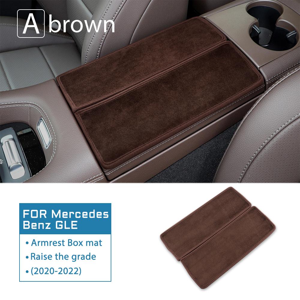 Car Armrest Box Cushion Fleece Pad Cover For Mercedes Benz A C E S Class GLE GLB GLA W205 W213 W167 W177 H247 X247 2015-