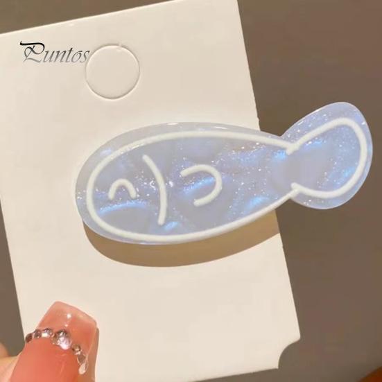 Acrylic Hairpin 4Pcs Girl Macaron Color Ocean Fish Shape Colorful Bone Hair Clip Clips Smooth Rounded Edges Daily Styling Accessory Playful Design