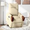 Cream Fabric Recliner Chair with Rising Function