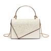 Bag women's new sequined texture portable small square bag fashion chain single shoulder oblique span bag tide
