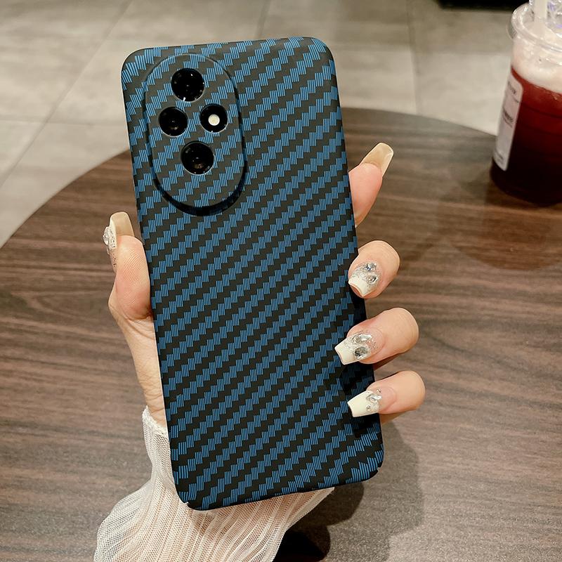 Husă pentru Honor 200 5G Textură Fibră de Carbon Rezistentă la Căderi PC Dur Acoperire Telefon