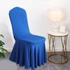 Elastic Dining Chair Cover Sun Skirt Smooth Milk Silk Fabric Breathable Seat Protectors For Wedding Decoration Hotel