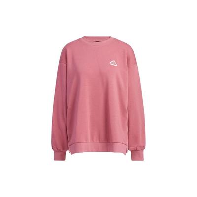 Logo Crew Neck Pullover Long Sleeve Casual Loose Sweatshirt Women Tops Pink IA5226