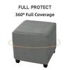 Elastic Jacquard Ottoman Cover Velvet Footrest Slipcover New Footstool Case  Home Decor