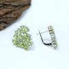Summer New Style flower design Natural peridot earrings 925 sterling silver elegant women fine jewelry Daily wear