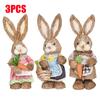 1-3PCS Bunny Decor Easter Decorations Garden Ornaments Straw Rabbit Exquisite Hand Gifts Creative Straw Bunny With Carrot Decor