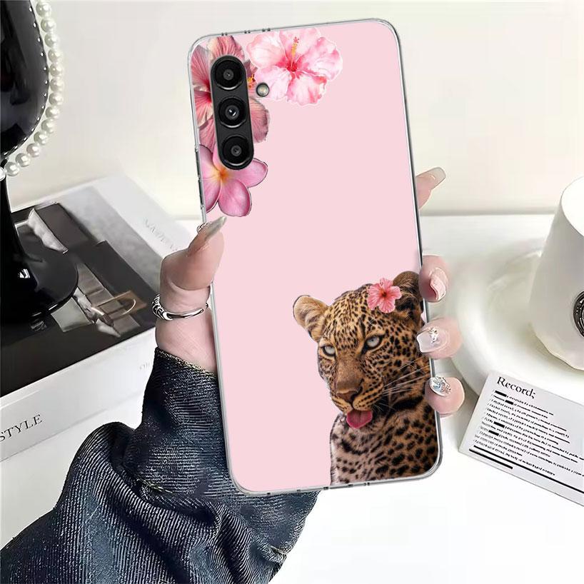 Pink Leopard Print Phone Case For Samsung Galaxy A13 A14 A15 A16 A17 A53 A54 A55 A56 A57 A33 A34 A35 A36 A37 A23 A24 A25 A26 Gal