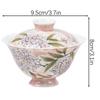 Ceramic Gai Wan Tea Set Retro Design Porcelain Mini Cups For Home Party