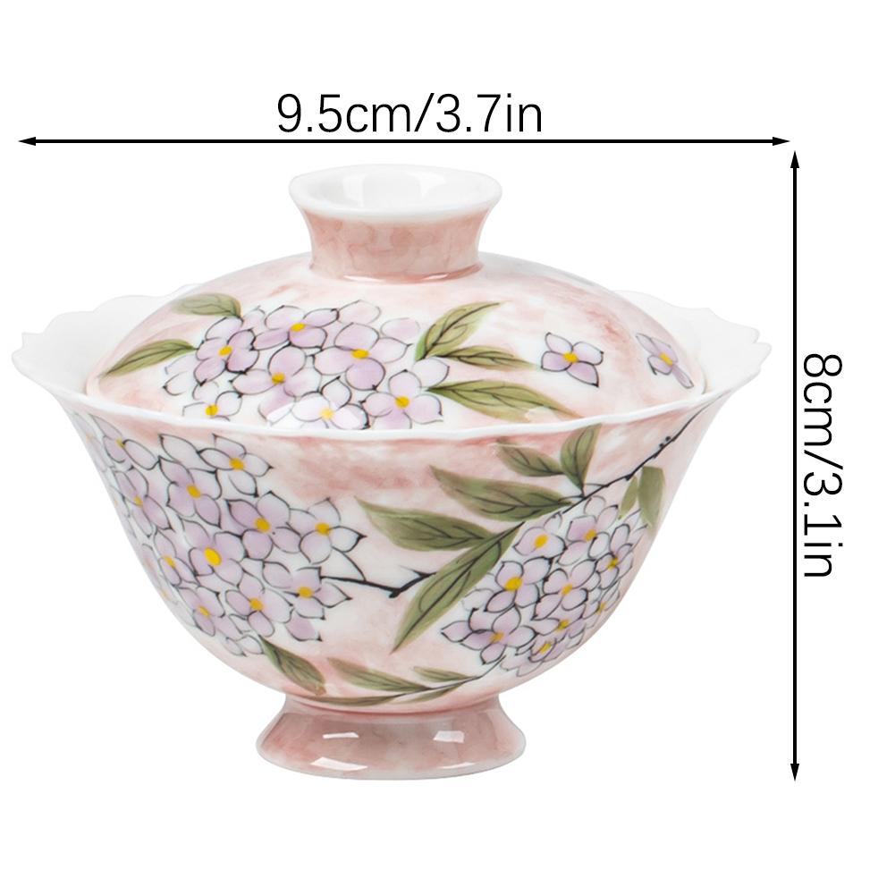 Ceramic Gai Wan Tea Set Retro Design Porcelain Mini Cups For Home Party