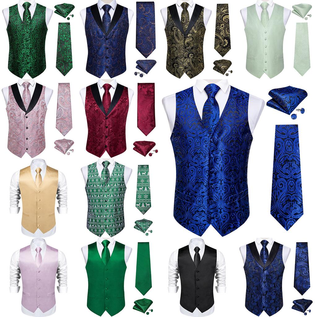 Seidenweste, dunkellila, Paisleymuster, Hochzeitsweste, Anzug, Krawatte, Manschettenknöpfe, Geschenk