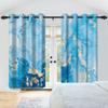 2Pcs Set Abstract Marble Texture Window Curtains Modern Style Home Bedroom Living Room Indoor Outdoor Hanging Blackout Curtain