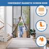 Magnetic Screen Door Curtain Anti Mosquito Insect Fly Bug Polyester Soft Door Curtain Easy Installation Auto-Close Door Mesh