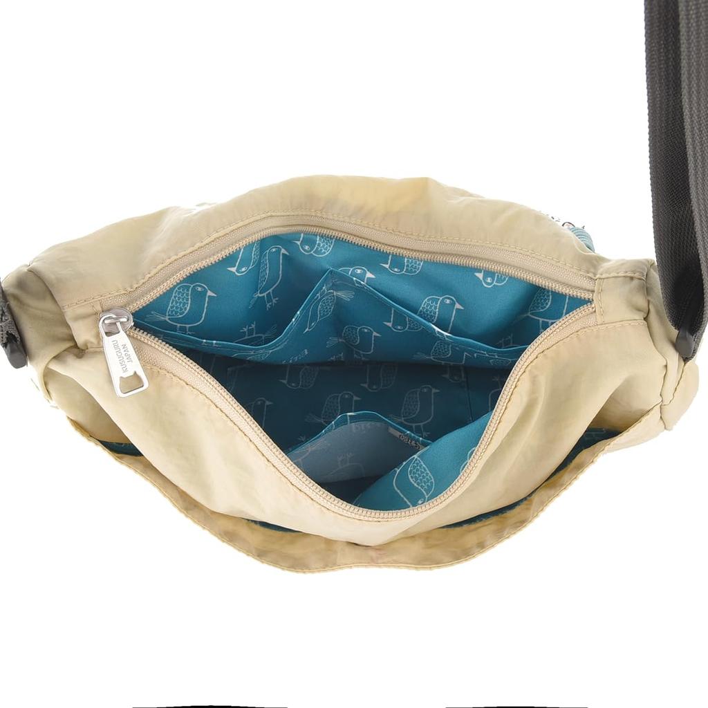 [Kusuguru Japan] Water-Repellent Embroidered Washer Shoulder Bag, Matilda, BE