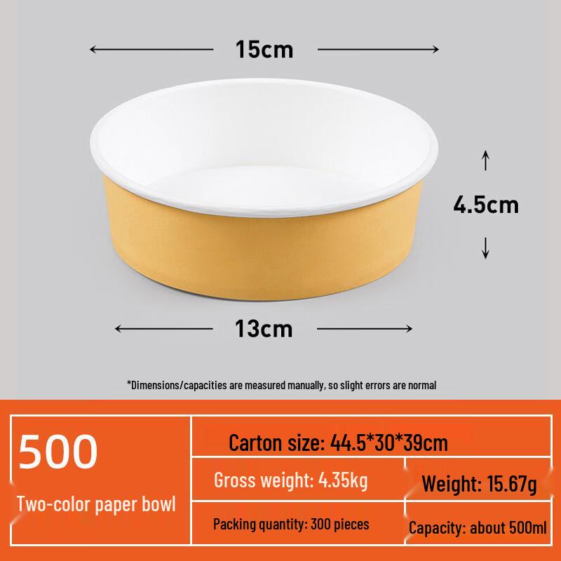 

Disposable Round Plastic Food Containers with Lids, 500ml