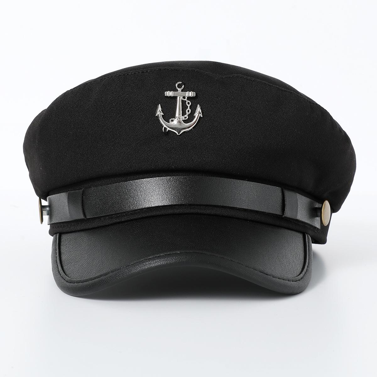 

European & American Navy Beret: British Style Fashion with Anchor Decor for Versatile Sailor Role Play.