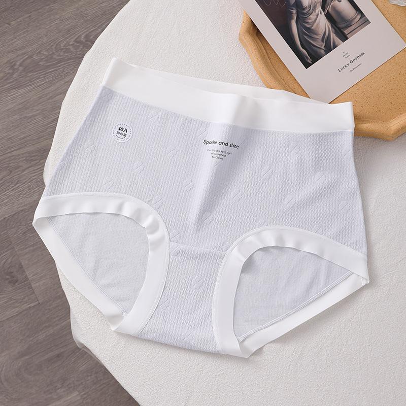 Big Size Female Spring and Summer Pure Cotton 10A Antibacterial Extension Crotch Belly Lift Hip High Waist Briefs