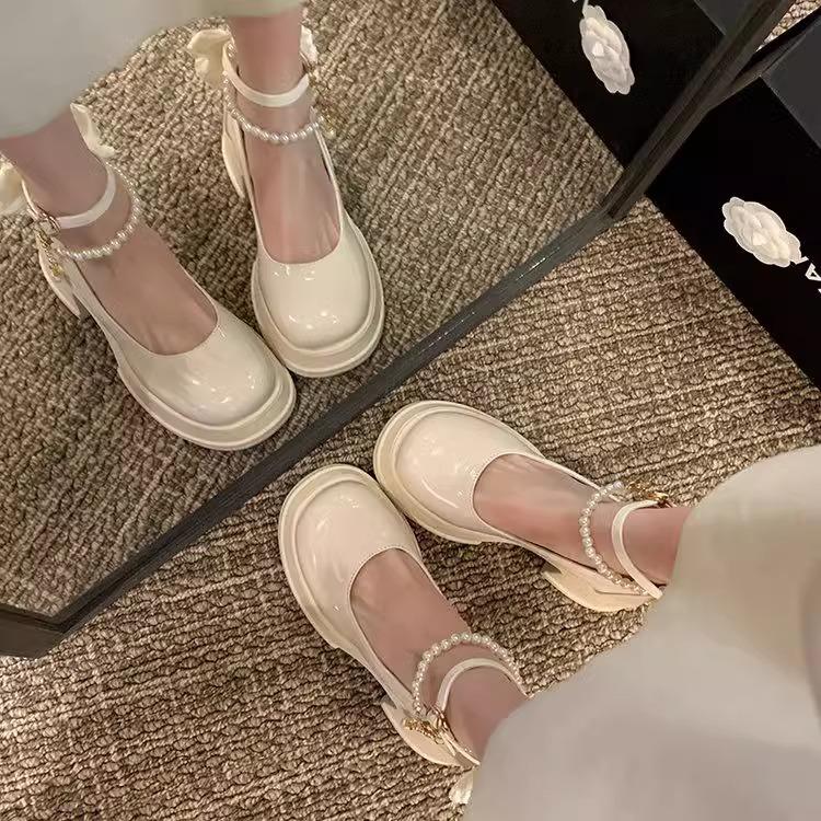 Baotou Women's 2025 Fairy Style High-Heeled Mary Jane Sandals for Summer.