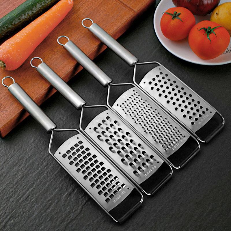 Multi-purpose Food Grater with Handle, Cheese Graters for Kitchen, Slicer for Vegetable Fruit and Chocolate, 304 Stainless Steel
