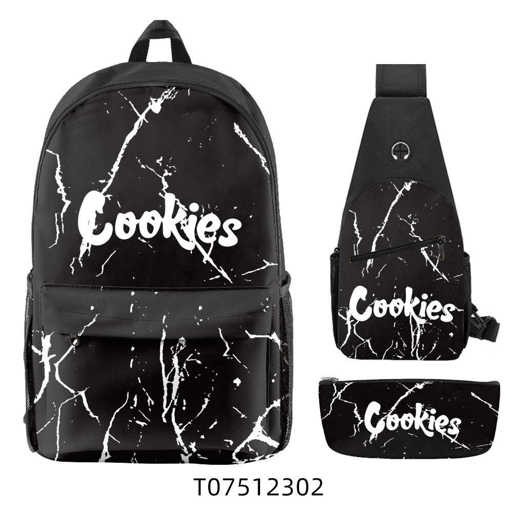 Cook Backpack Student School Bag Lightweight Polyester Backpack Three-Piece Set