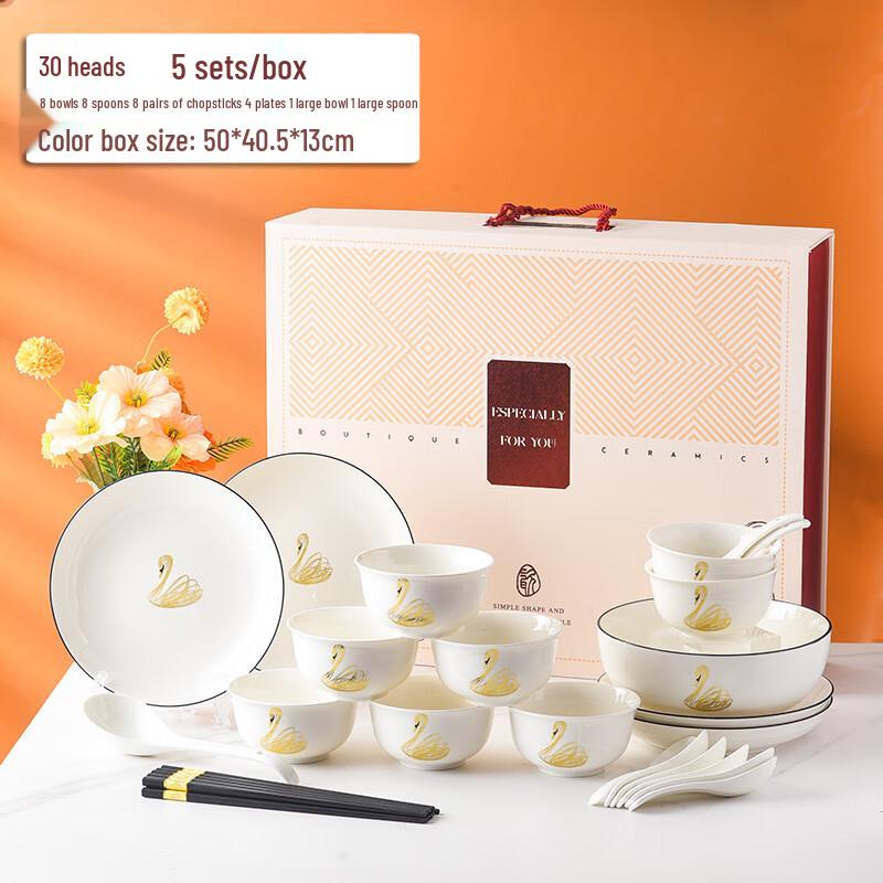 30-Piece Light Luxury Ceramic Dinnerware Set