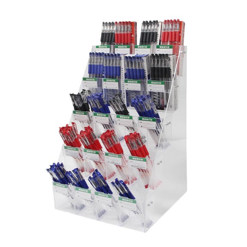 Acrylic Price Tag Display & Pen Holder Stand for Stationery Stores