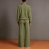 Women's Casual Half Zip Pullover Sweater and Wide Leg Pants Two Piece Set Lightweight Knit Loungewear Tracksuit for Everyday Wear