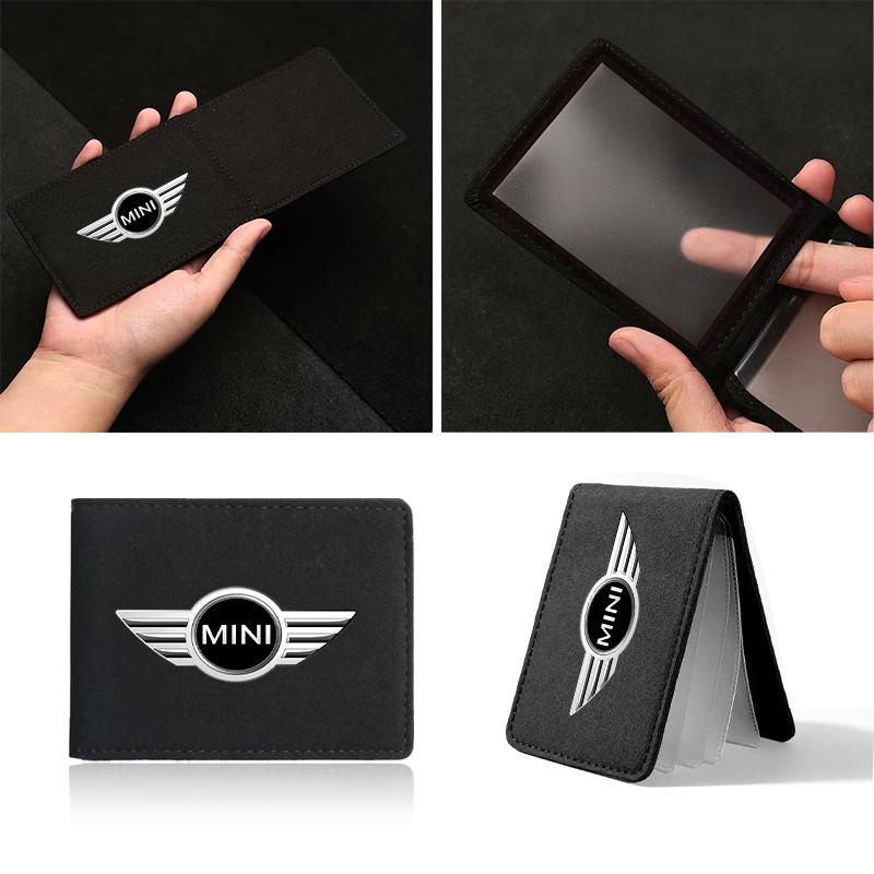 1Pcs Portable Car Driver License Holder PU Leather Card Bag For MINI Cooper One S Clubman R50 R53 R56 R60 F55 F56 R57 R58 R59
