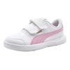 Puma Evolve Court V Jr Chaussures de skate basses polyvalentes et confortables pour enfants Baskets pour enfants Blanc Rose 404315-02
