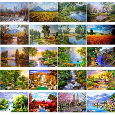 5D DIY Diamond Painting Scenery Series Full Circle Diamond Embroidery Scenery Cross Stitch