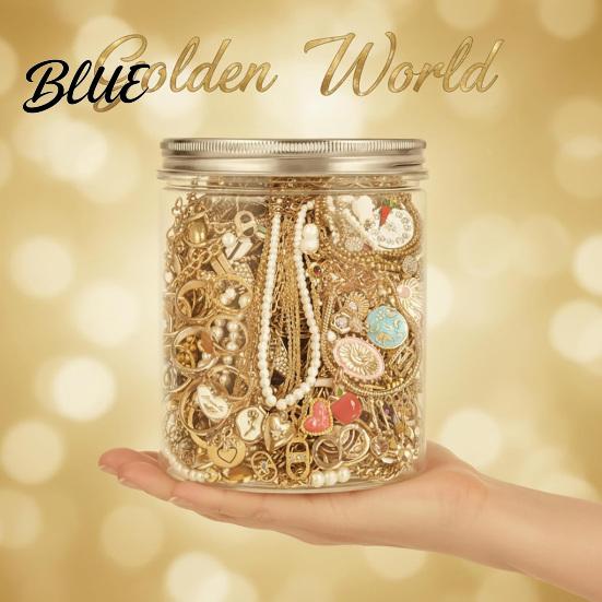 Metallic Jewelry Assortment Mystery Jar for Women Vintage Surprise Set