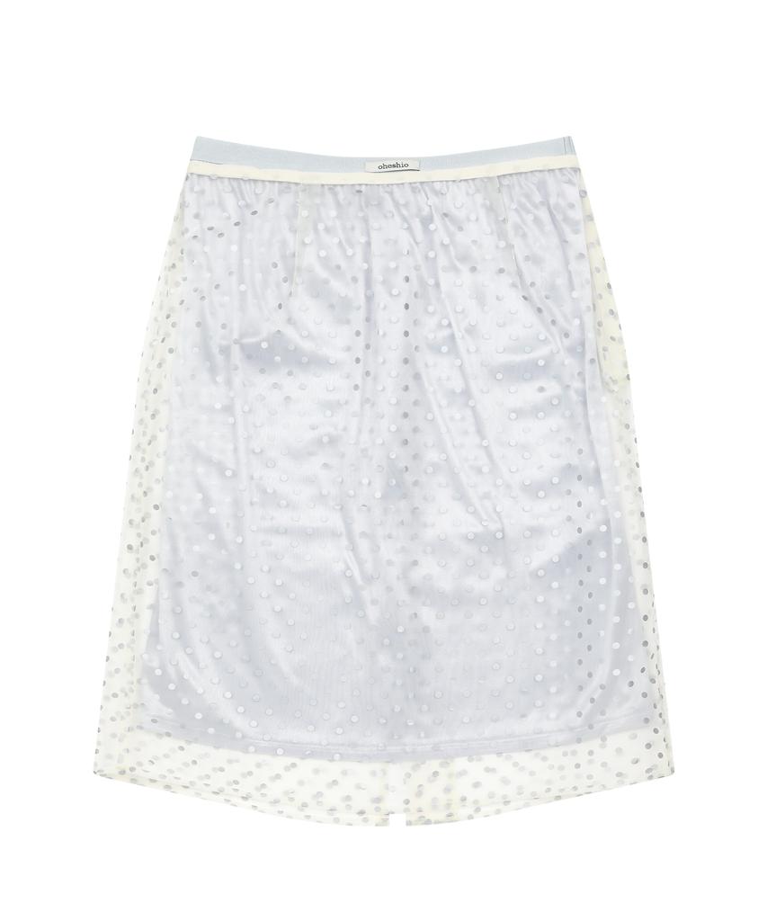 Ohesio Sheer Dot Midi Skirt, Cream