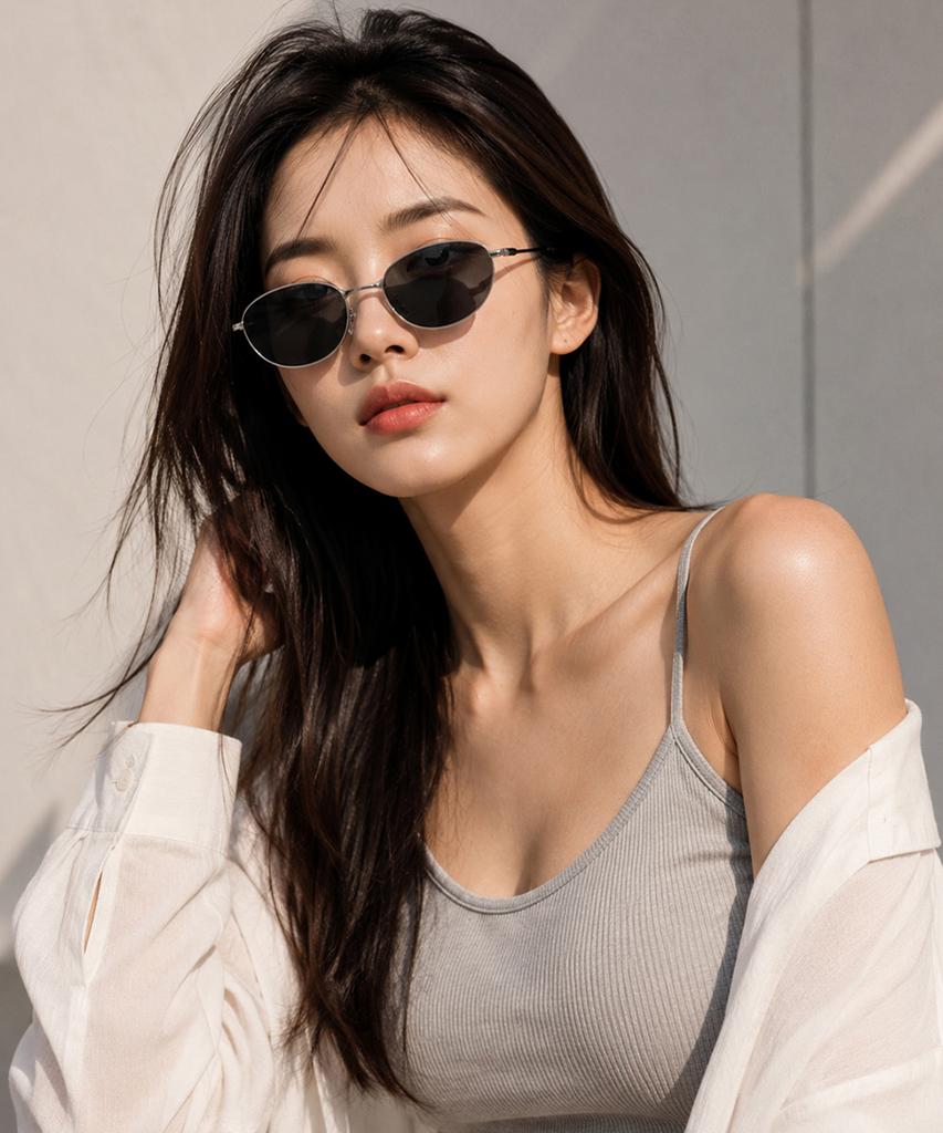 Tuditeo Acm Vintage Slim Metal Sunglasses Nylon Tinted Lenses C2 Silver Black