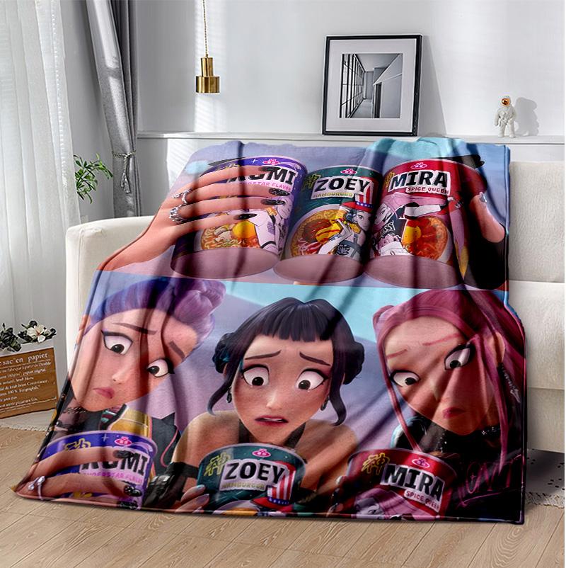 Kpop Hunter Flannel Blanket Soft Warm All-Season Throw, Design for Camping, Car Travel, Hiking Sofa, Bed, Office Perfect Gift for Parties