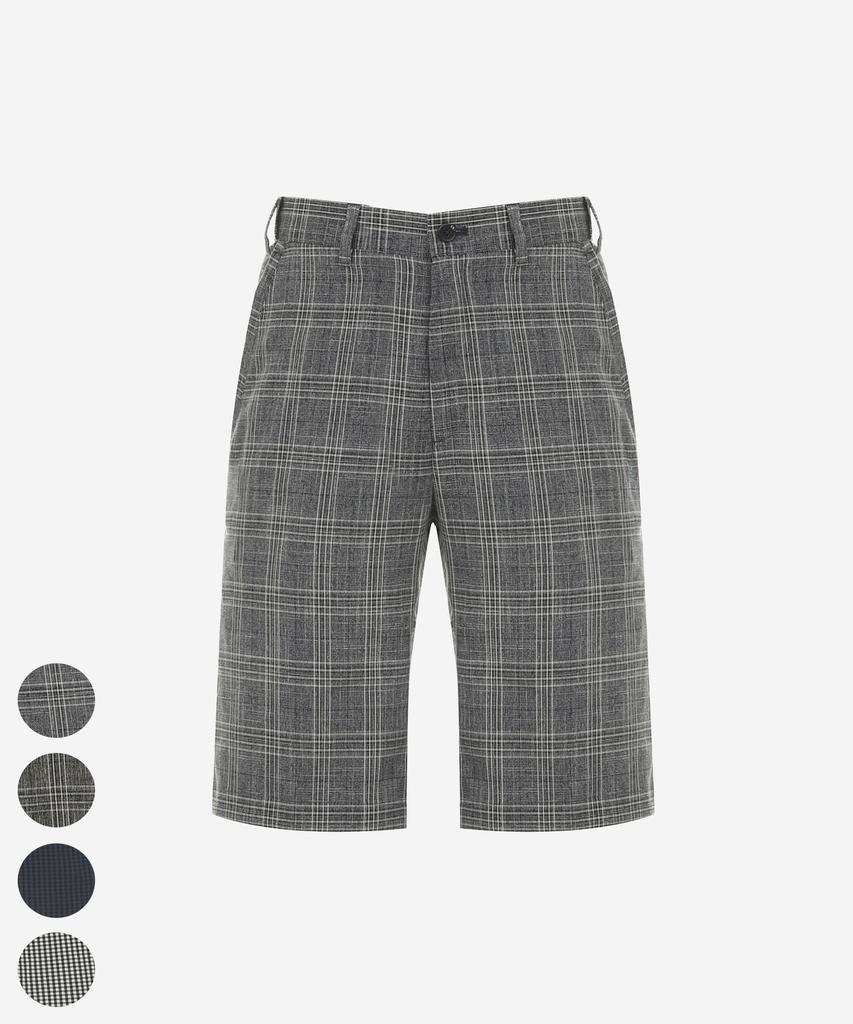 BHPOLOCLUB Men'S Ice Check Hidden Elastic Waist Half Pants Sl569 (Type B)