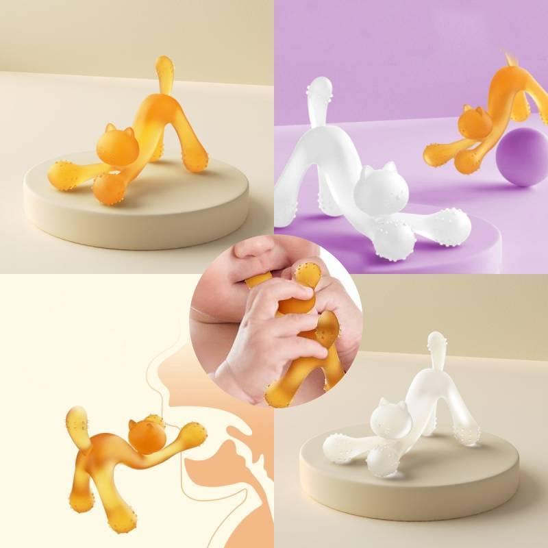 Cute Cat Teething Toy For Babies Made Of Safe Silicone Material