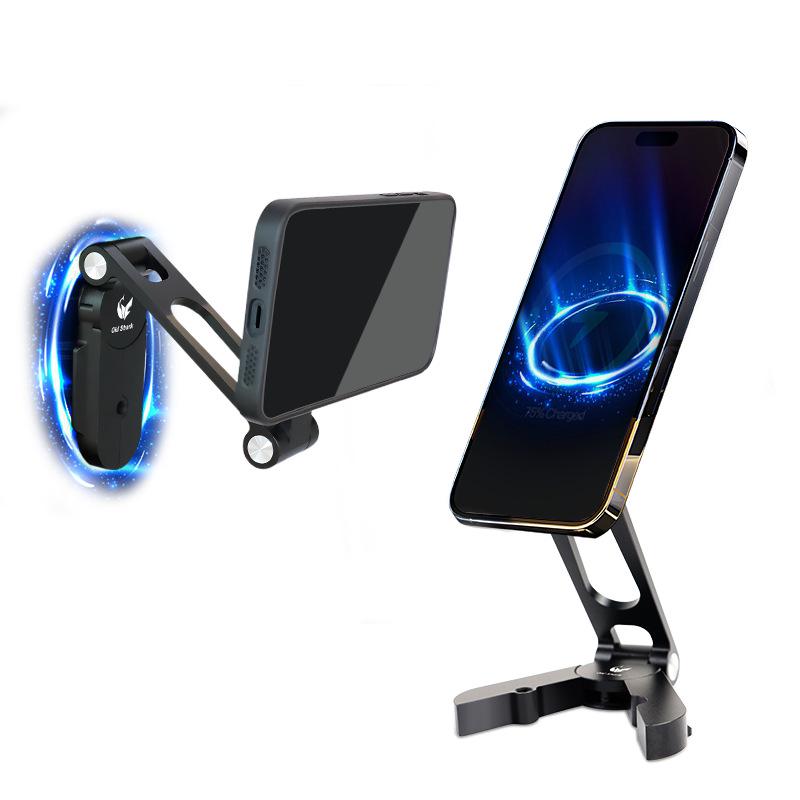 Dual-Sided Magnetic Phone Holder: Aluminum Alloy Multi-Functional Desk & Gym Tripod