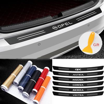 Anti Scratch Carbon Fiber Car Trunk Rear Bumper Guard Protection Sticker For OPC Astra K Insignia Corsa D B E Mokka Vectra Kt2