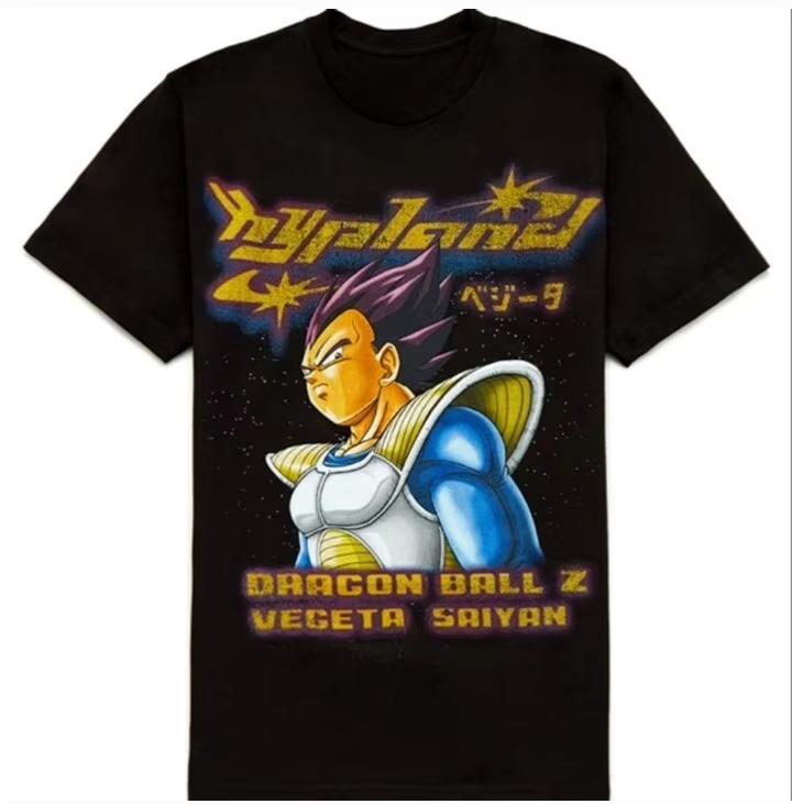 

2026 Summer Dragon Ball Z Retro Cotton TShirt Unisexs Oversized Unisex Adult Tee Vegeta Saiyan Armor Graphic Print Streetwear Ins S